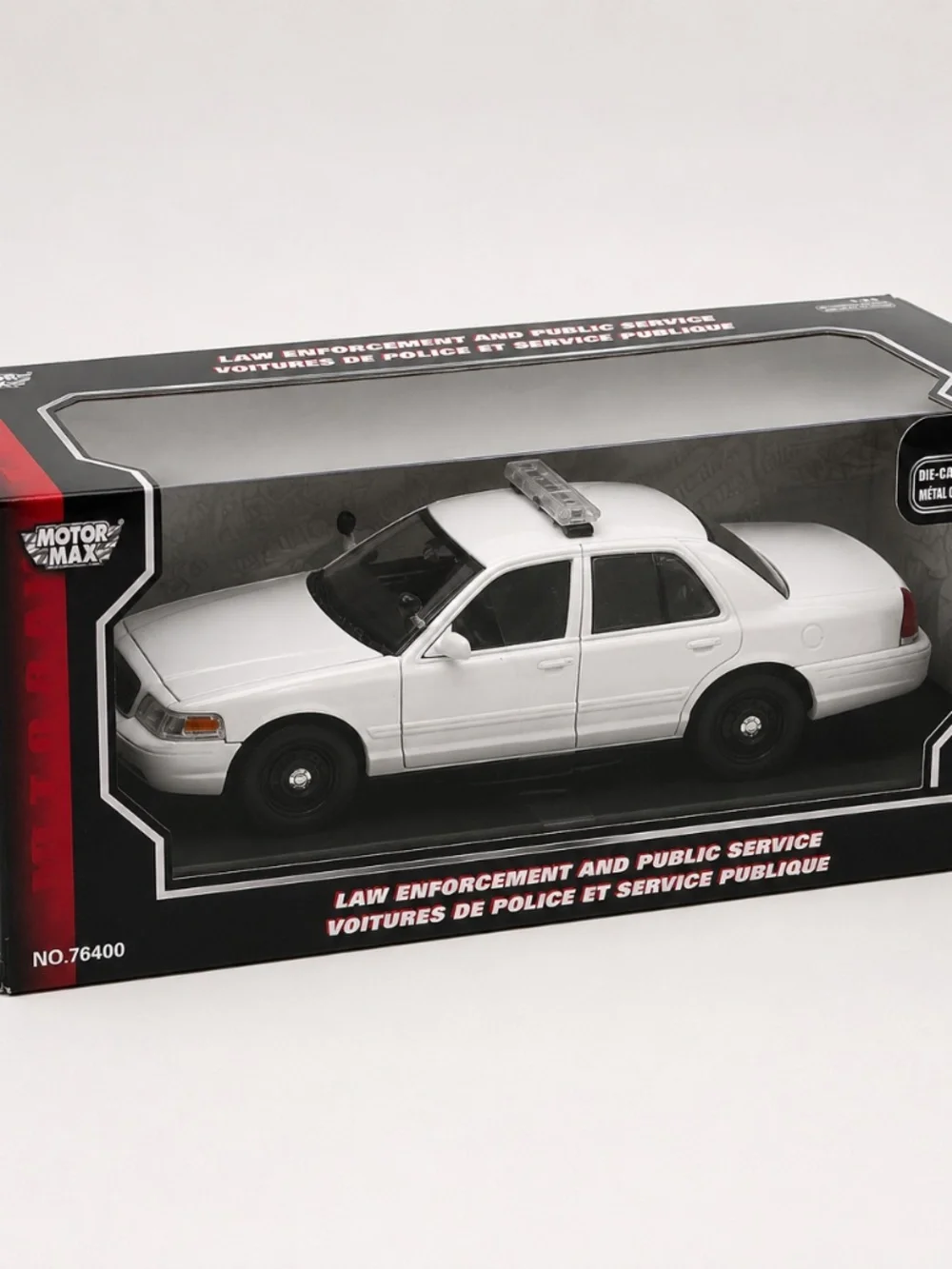 Motor Max 1:24 2007 Ford Crown Victoria Police Car White NOS 76400